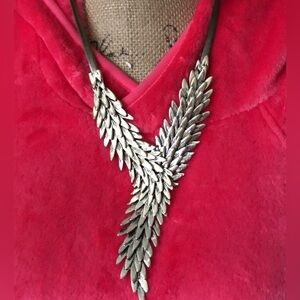 Silver Toned Articulated Wing Necklace